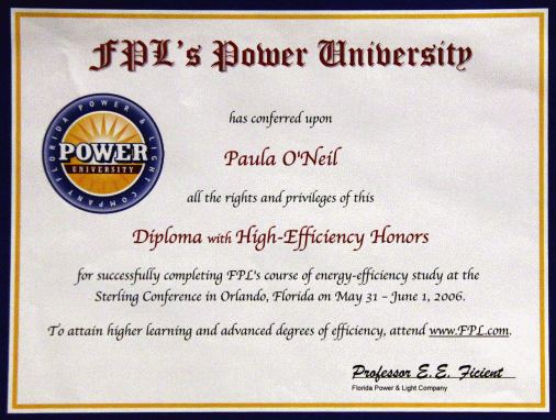 FPLs Powr University Diploma with High-Efficiency Honors